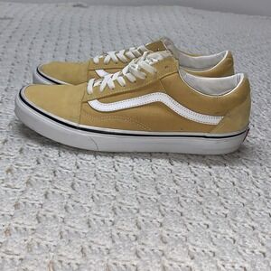 VANS Men's Old Skool Yellow True White Suede Skate Shoes Sneakers Size 10